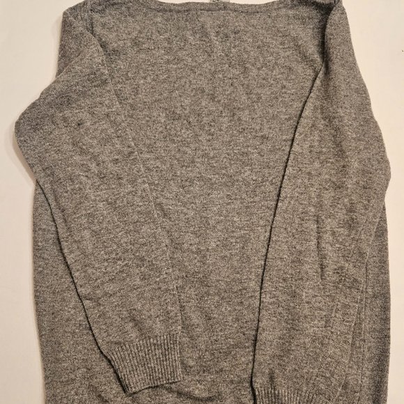 WORN TWICE: "Happy" gray sweater small - Picture 4 of 5